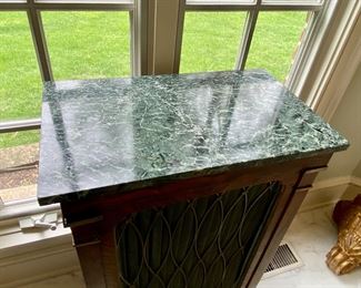English Regency marble top cabinet    $650.00                                           35"h x 23"w x 14"d