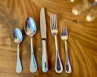 Christofle "Malmaison" silverplate flatware    $1500.00      48 pc.  12forks, 12knives, 12 soup spoons, 6 salad forks, 6 teaspoons