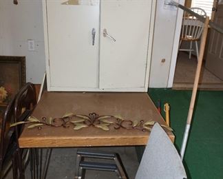 cabinet, chairs, table