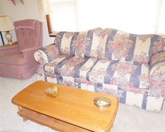 couch, coffee table, chair