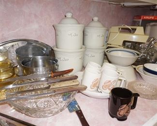 canisters, mixer, knives, Frankoma