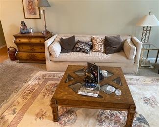 Walter E Smithe Modular Sofa, Drexel Heritage Cocktail Table