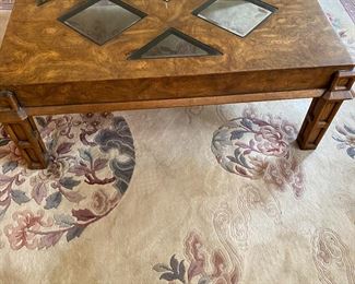 Drexel Heritage Cocktail Table with Beveled Glass Insert