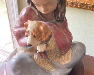 Lladro "Loyal Companion" Gres Finish on Base