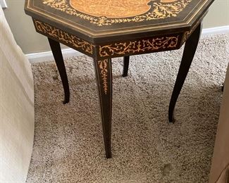 Italian Lacquer Inlay Accent Table