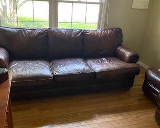 Walter E Smithe Leather Sofa as Found