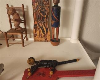 Various antique wood toys