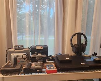 Vintage and modern cameras and electronics 