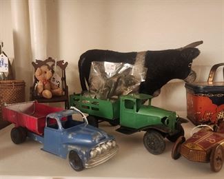 Hubley truck, Wyandotte truck, more antique and vintage toys