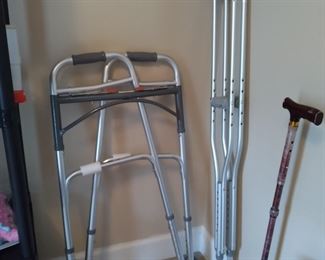 Walker, crutches and cane