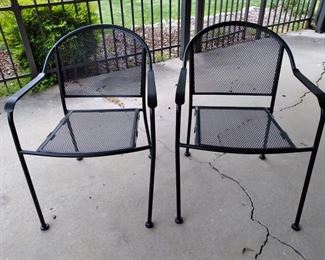 Set of metal patio chairs