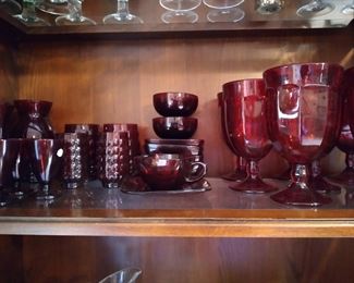 Vintage red glassware