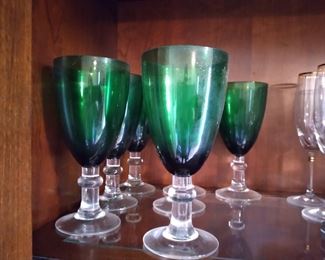 Vintage green stemware