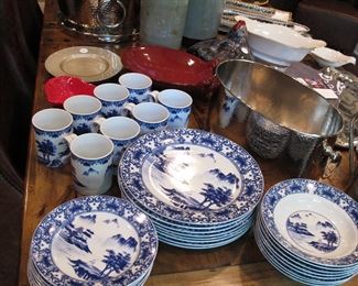 Set of Canton Blue dishes