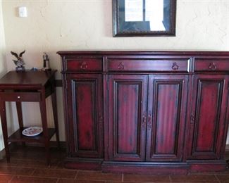 Large red cabinet, great for storage