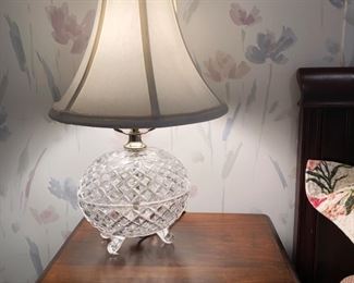 One of two Crystal egg shaped lamps