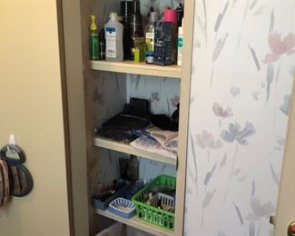 Bathroom supplies, wicker hamper