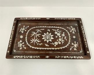 early 20th C Chinese Tray with Mother of Pearl