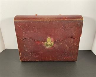 J Bramah Mid 19th Century Leather Stationary Case