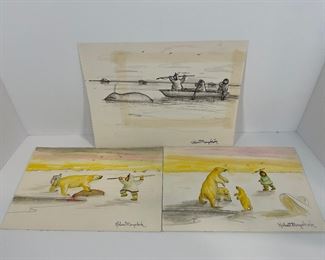 Robert Mayokok (1903-1983) Signed Watercolors