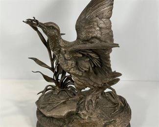 After Jules Moigniez Bronze Bird Sculpture