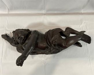 26" Carved Wood Cherub - 