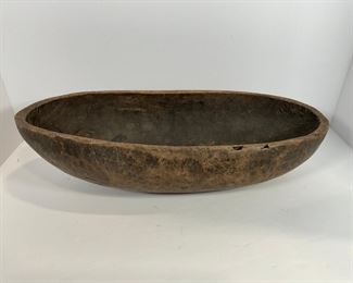 Primitive (19th Century) Hand Carved Wood Dough Bowl