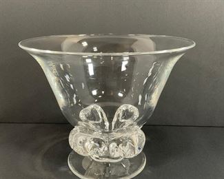 Steuben Lyre Crystal Glass Vase