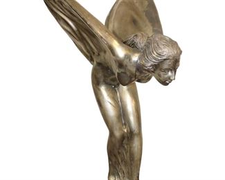 
Lot 504
44" Tall Large Vintage Rolls Royce Spirit of Ecstasy bronze and other metal statue
