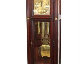 
Lot 524A
Nice Howard Miller Mahogany Case Grandfather Clock with Weights and Pendulum
