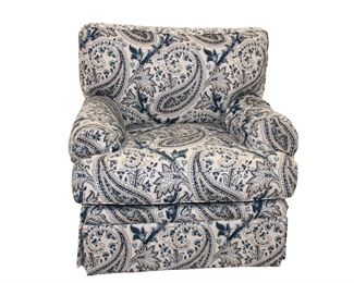 
Lot 529
Taylor King upholstered decorator swivel club chair
