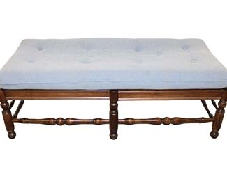 
Lot 545
Ethan Allen upholstered top mahogany frame bench
