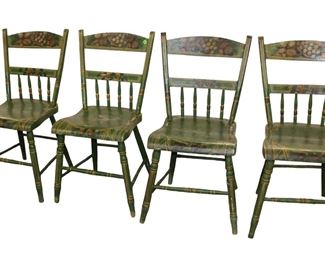 
Lot 546
Set of 4 paint decorated chairs As Is
