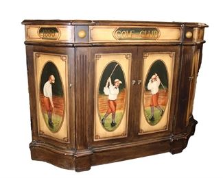 
Lot 565
Contemporary 4 door golf decorated credenza
