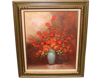 
Lot 577
Vintage oil on canvas of still life signed Goodman

