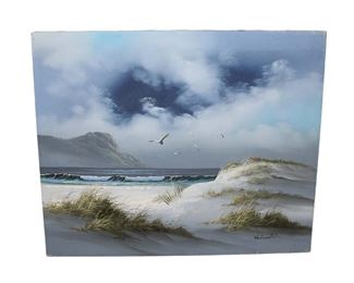 
Lot 581
Signed oil on canvas of a beach scene NOT in frame
