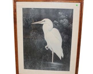 
Lot 590
Vintage matted frame print of Heron
