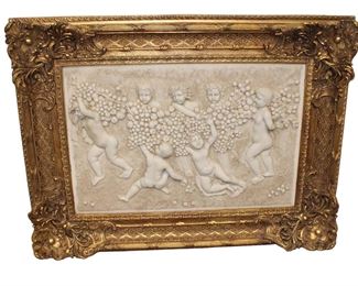 
Lot 595
Nice heavily carved gilded frame of 3D composition artwork
