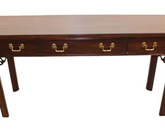 
Lot 619
Ethan Allen solid cherry 3 drawer sofa table
