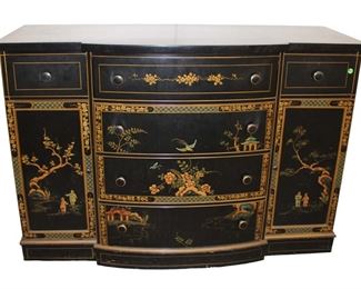 
Lot 625
Vintage Asian decorated 6 drawer 2 door buffet
