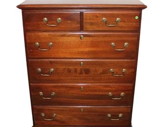 
Lot 648
Solid mahogany 6 drawer high chest
