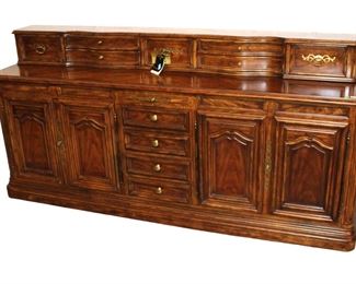 
Lot 669
Vintage Drexel Heritage buffet with step up drawer top
