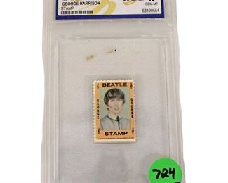 
Lot 724
1964 Hallmark Beatles George Harrison stamp in plastic
