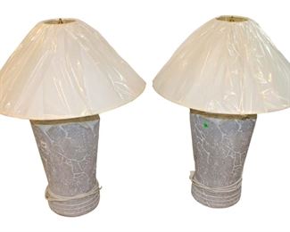 
Lot 740
Pair of contemporary modern design stone style lamps
