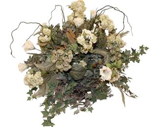 
Lot 744
Faux flower center piece in fancy carved composition pot
