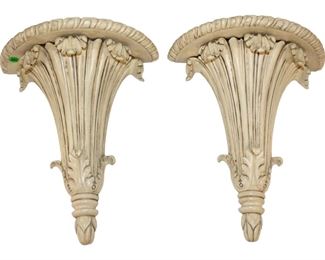 
Lot 756
Pair of signed HM dated 1996 Vintage wall sconces/shelves
