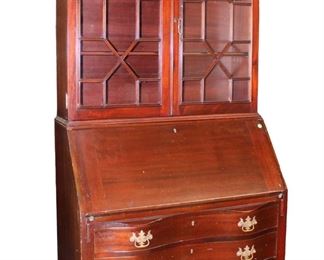 
Lot 765
Vintage solid mahogany 2pc secretary with bookcase top
