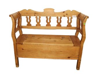 
Lot 772
Country pine lift top hall bench
