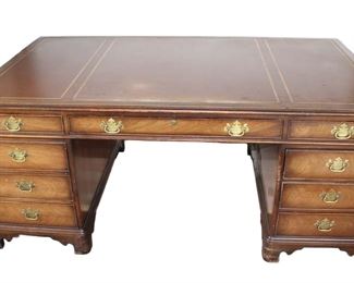 
Lot 777
Kittinger solid mahogany leather top partners executive desk

