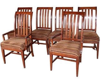 
Lot 789
Set of 6 Ethan Allen cherry frame dining room chairs
